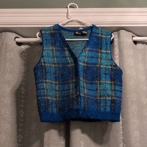 Blue Plaid Women's Vest